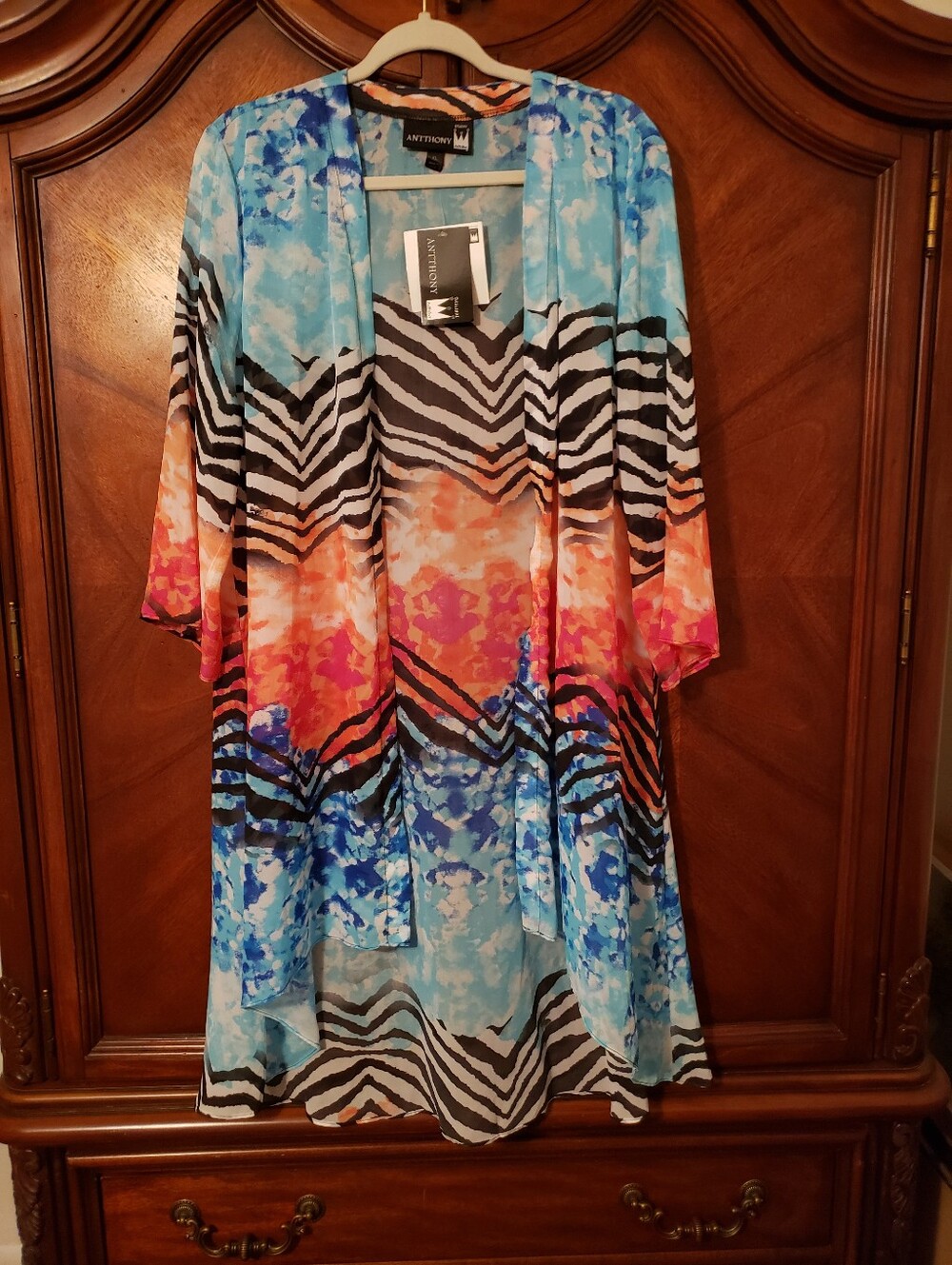 Anthony Multicolor Open-Front Kimono Jacket